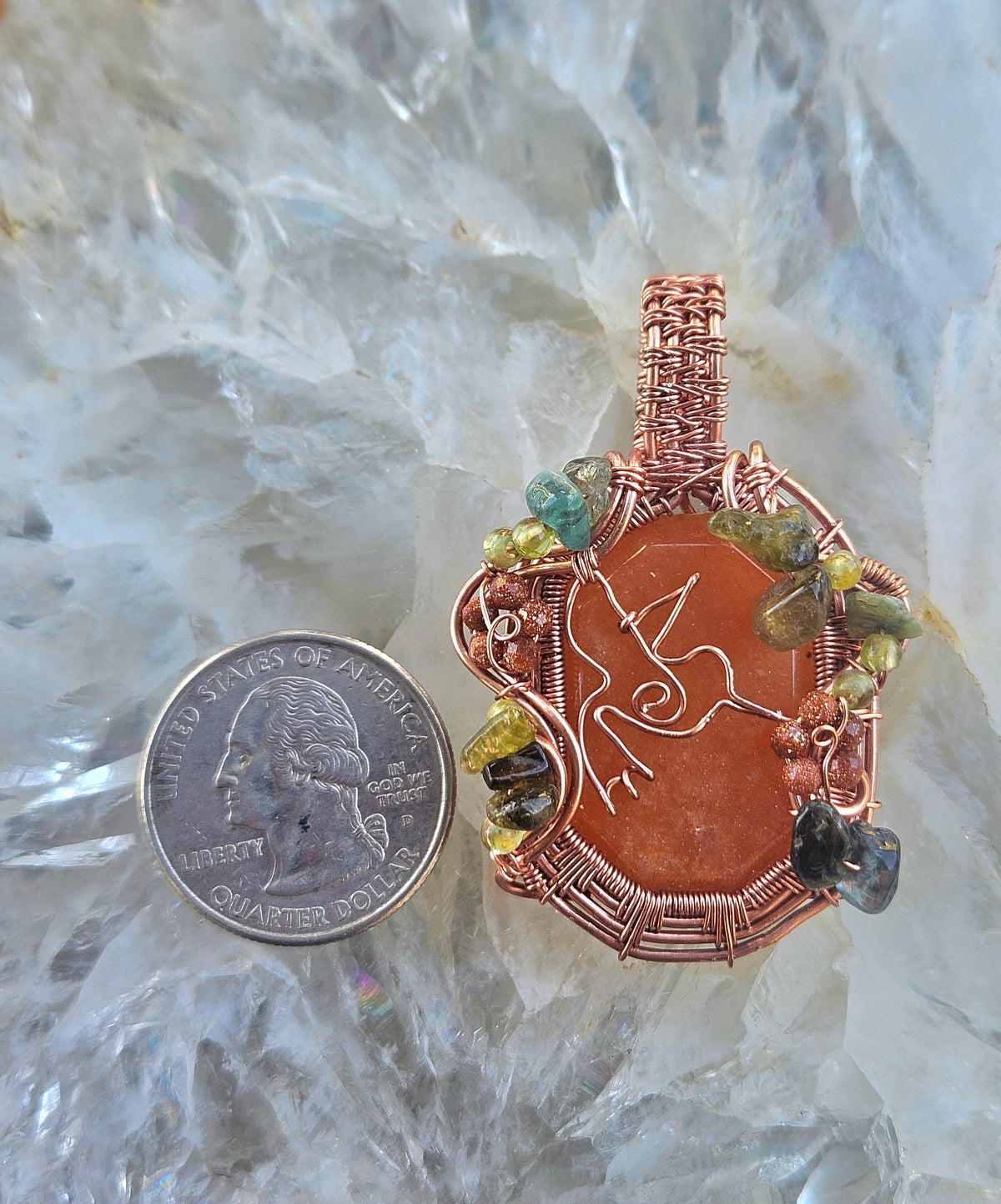 Overgrown Garden hummingbird pendant