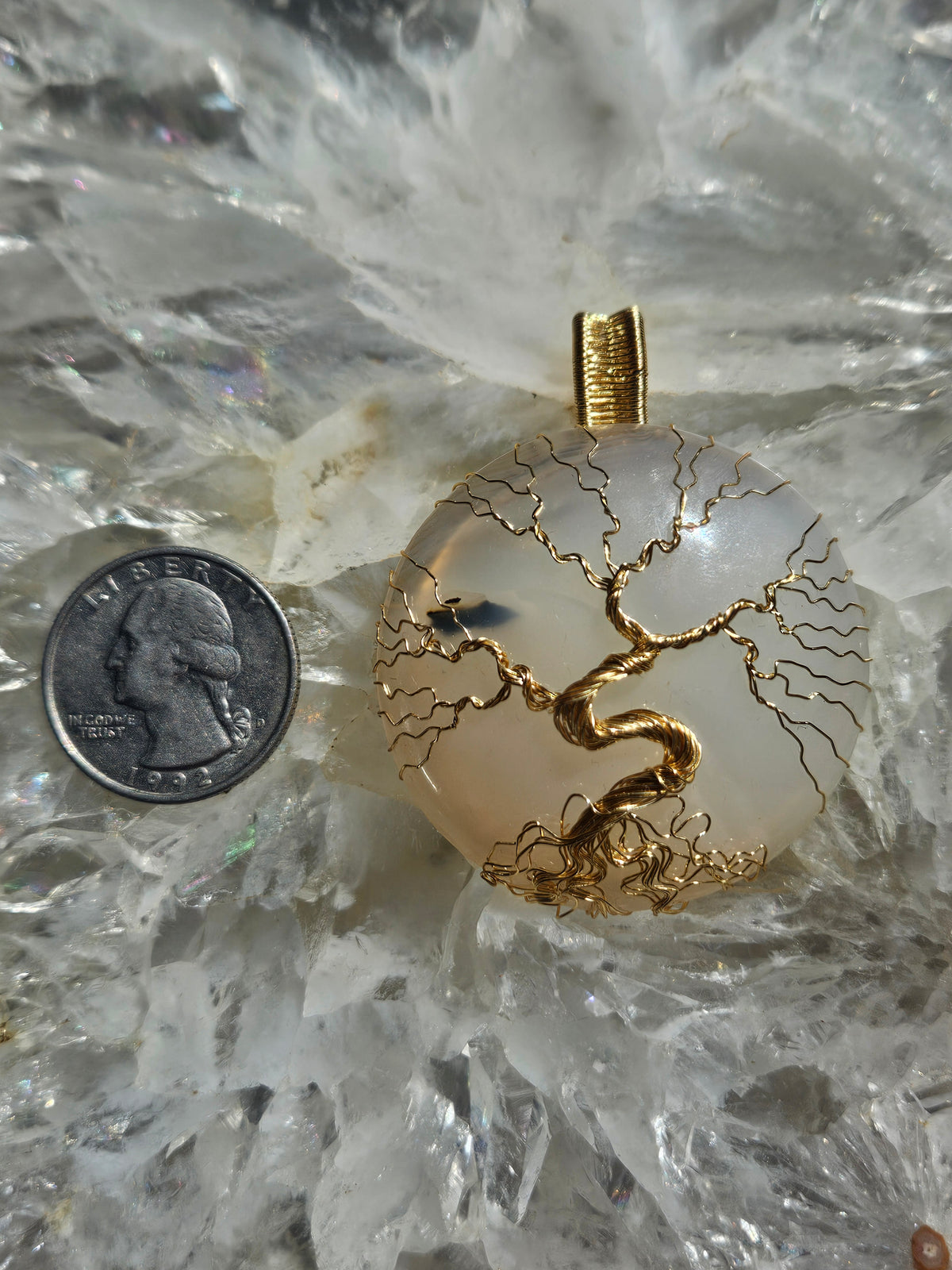 Agate tree pendant