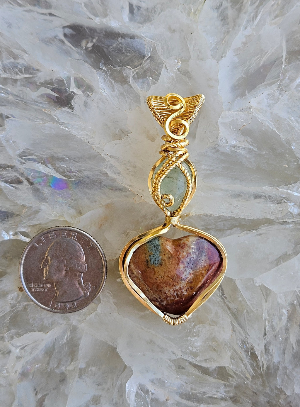 Jasper heart pendant