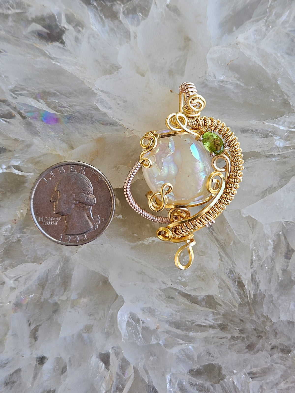 Angel aura agate pendant