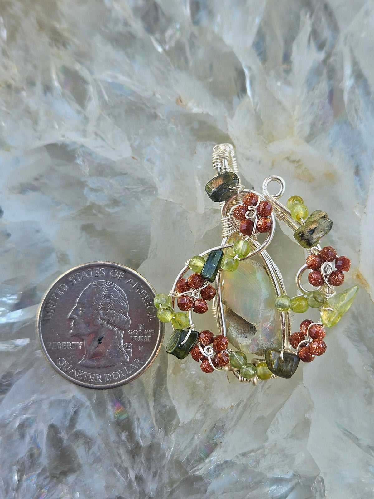 Overgrown Garden opal pendant