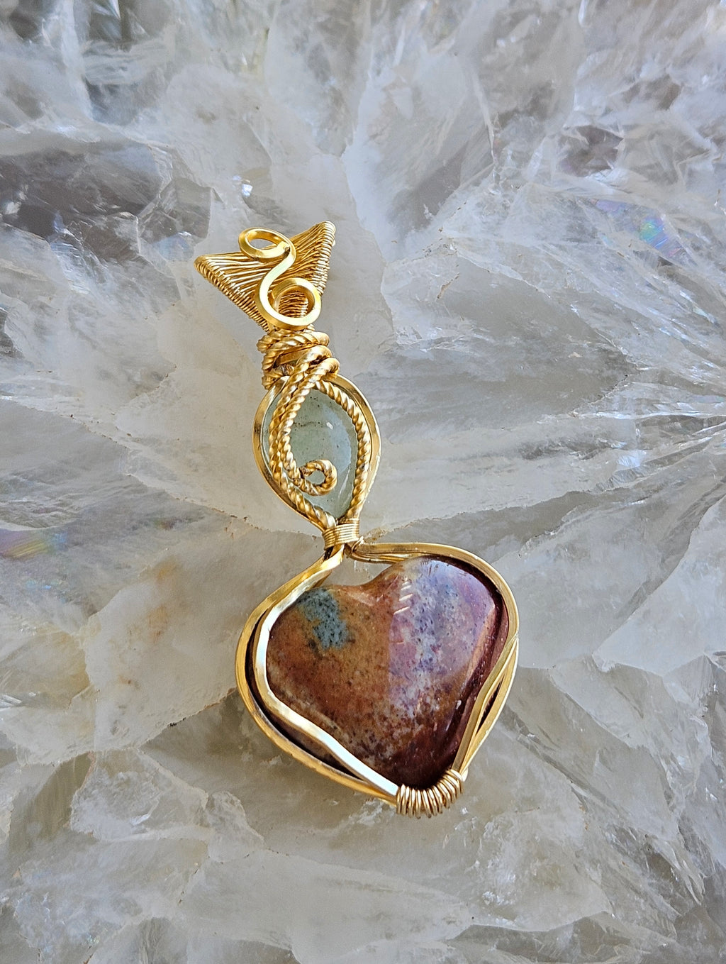 Jasper heart pendant