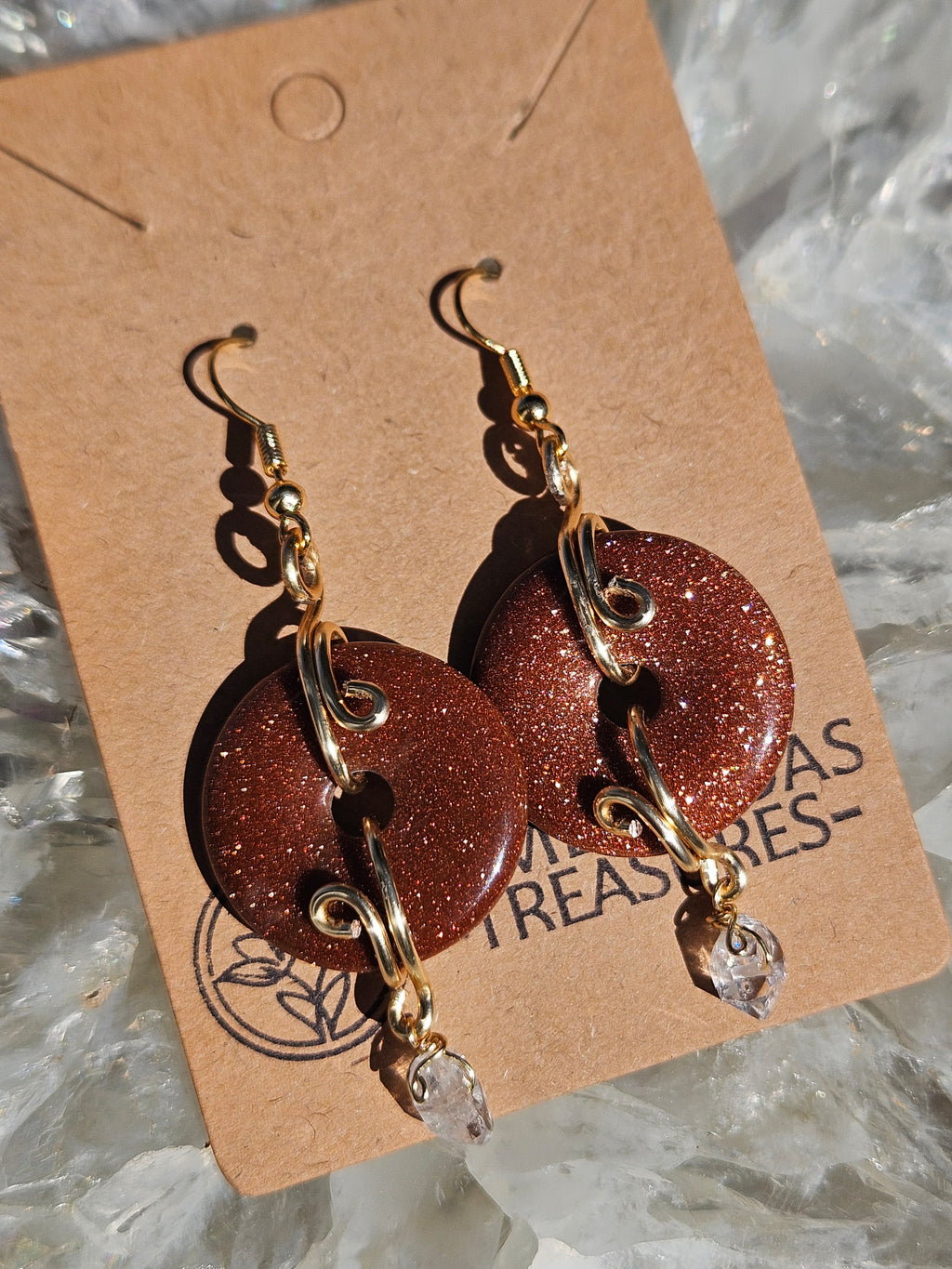 Goldstone earrings