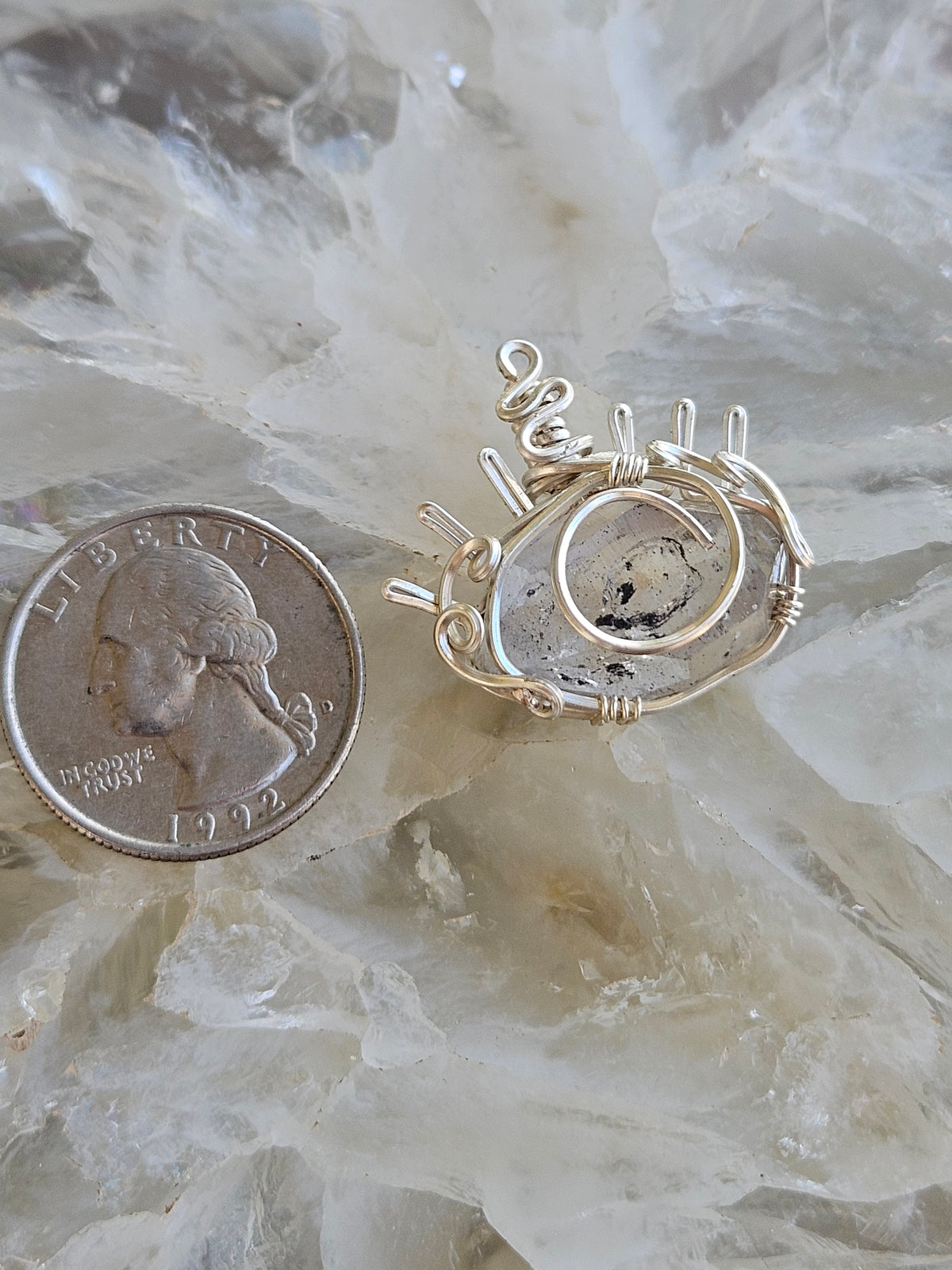 Enhydro quartz pendant