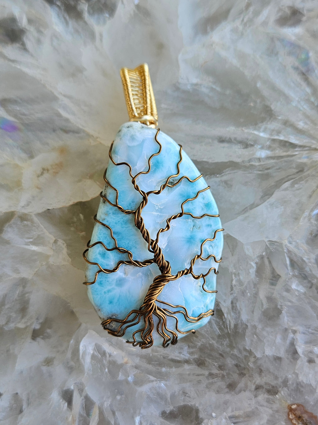 Larimar tree pendant