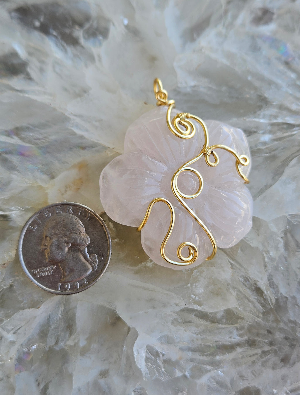 Rose quartz pendant