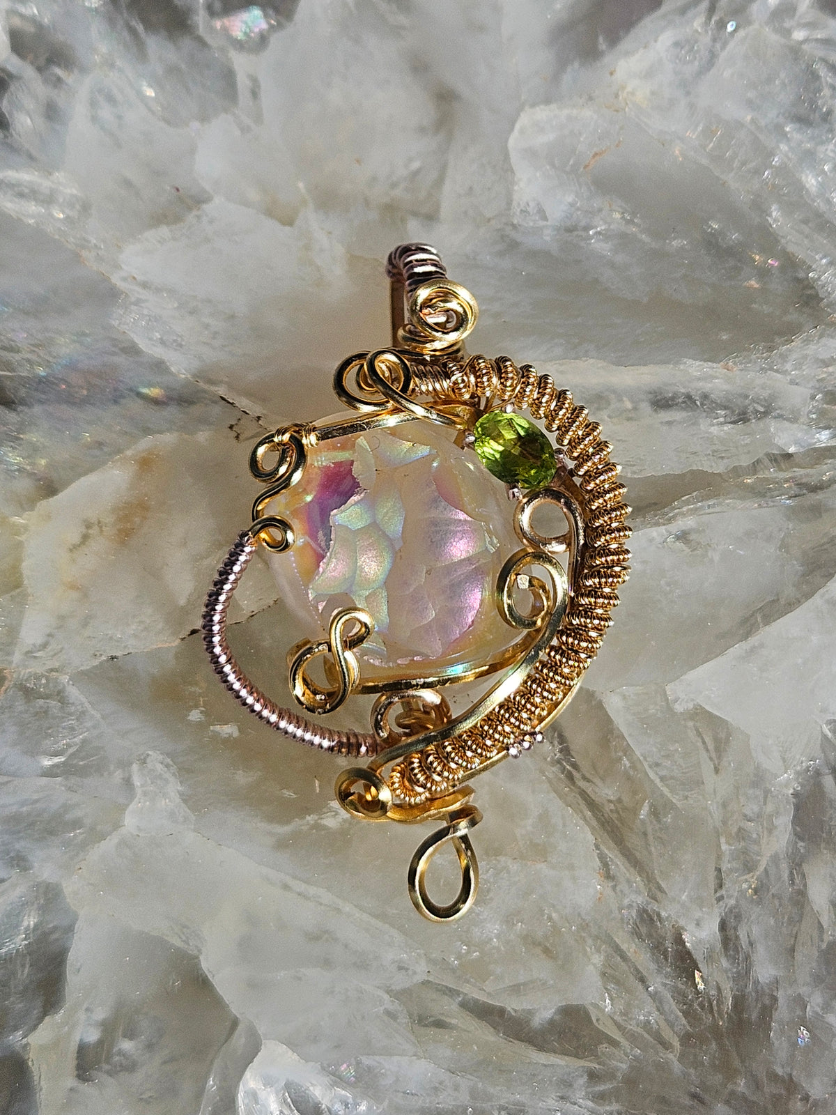 Angel aura agate pendant