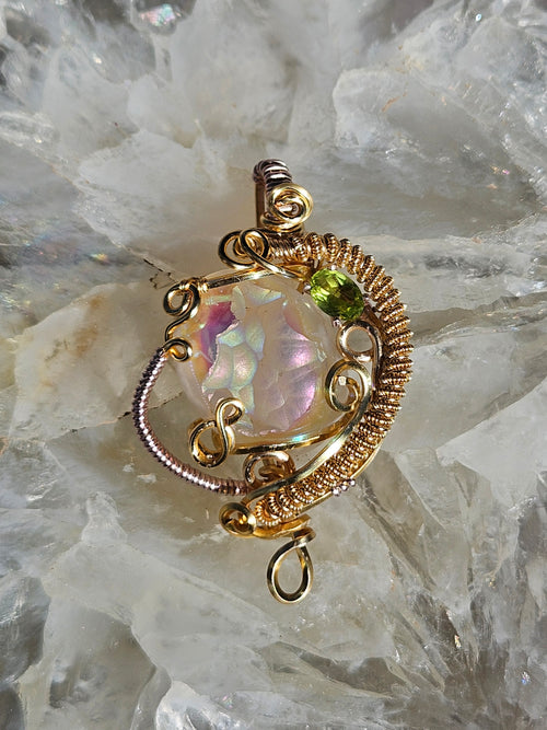 Angel aura agate pendant