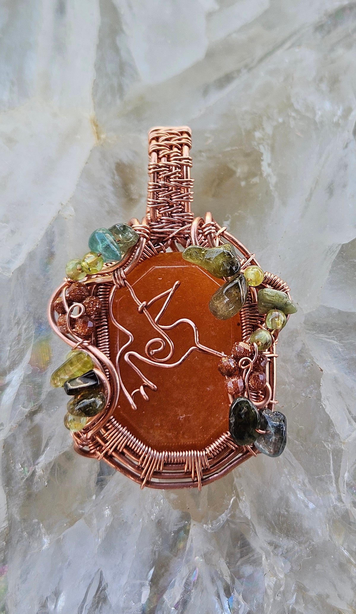 Overgrown Garden hummingbird pendant