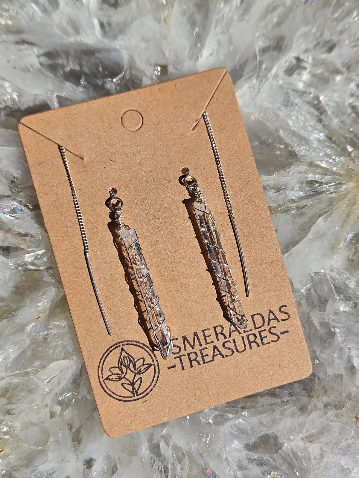 Singing quartz earrings