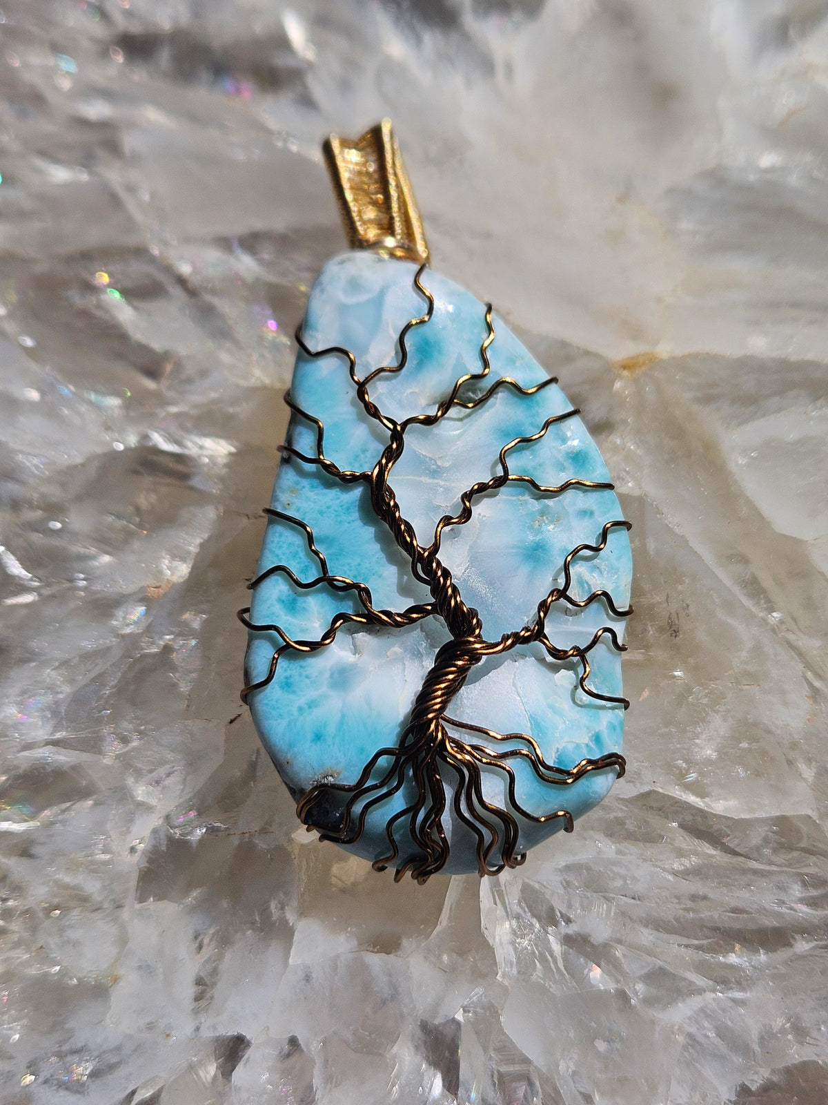 Larimar tree pendant