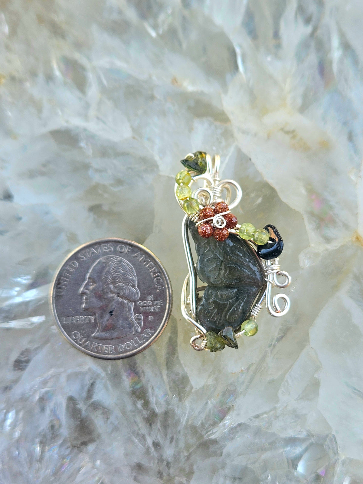 Overgrown Garden butterfly wing pendant