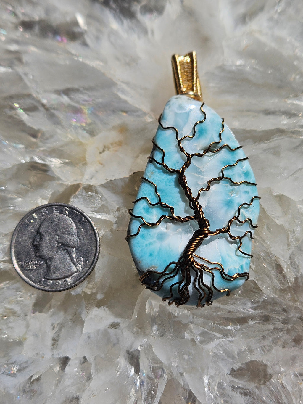 Larimar tree pendant