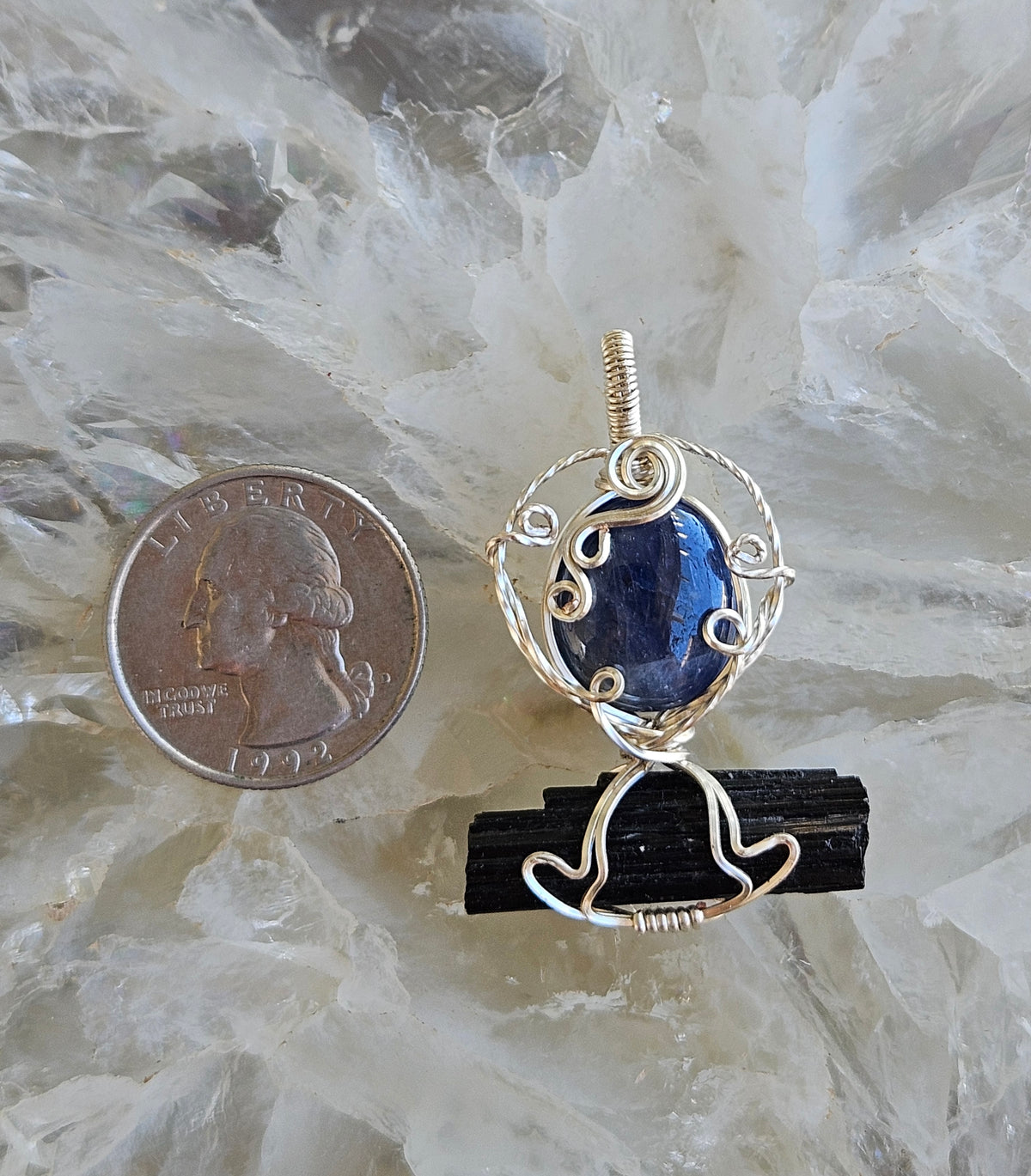 Blue kyanite pendant