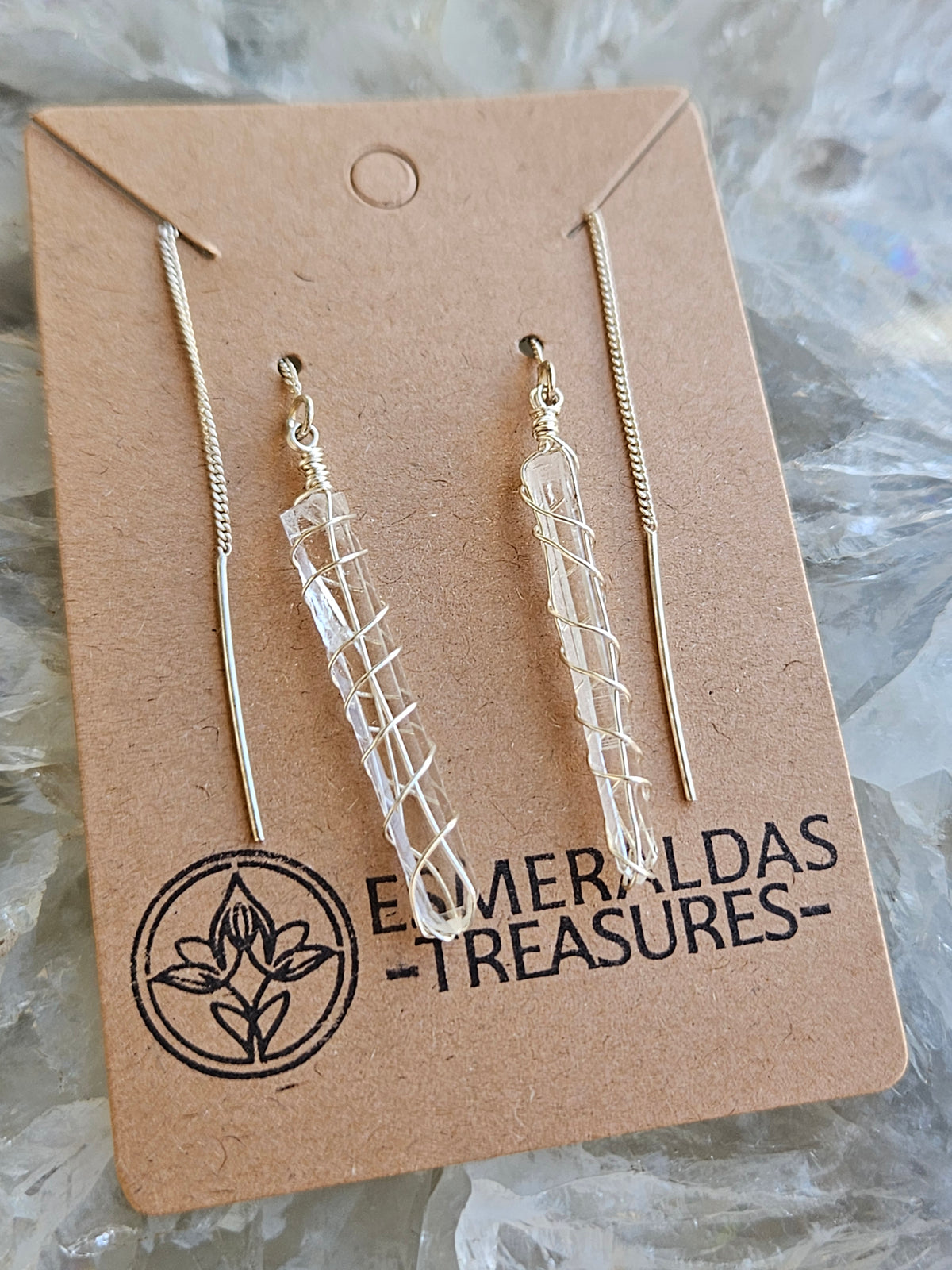 Singing quartz earrings