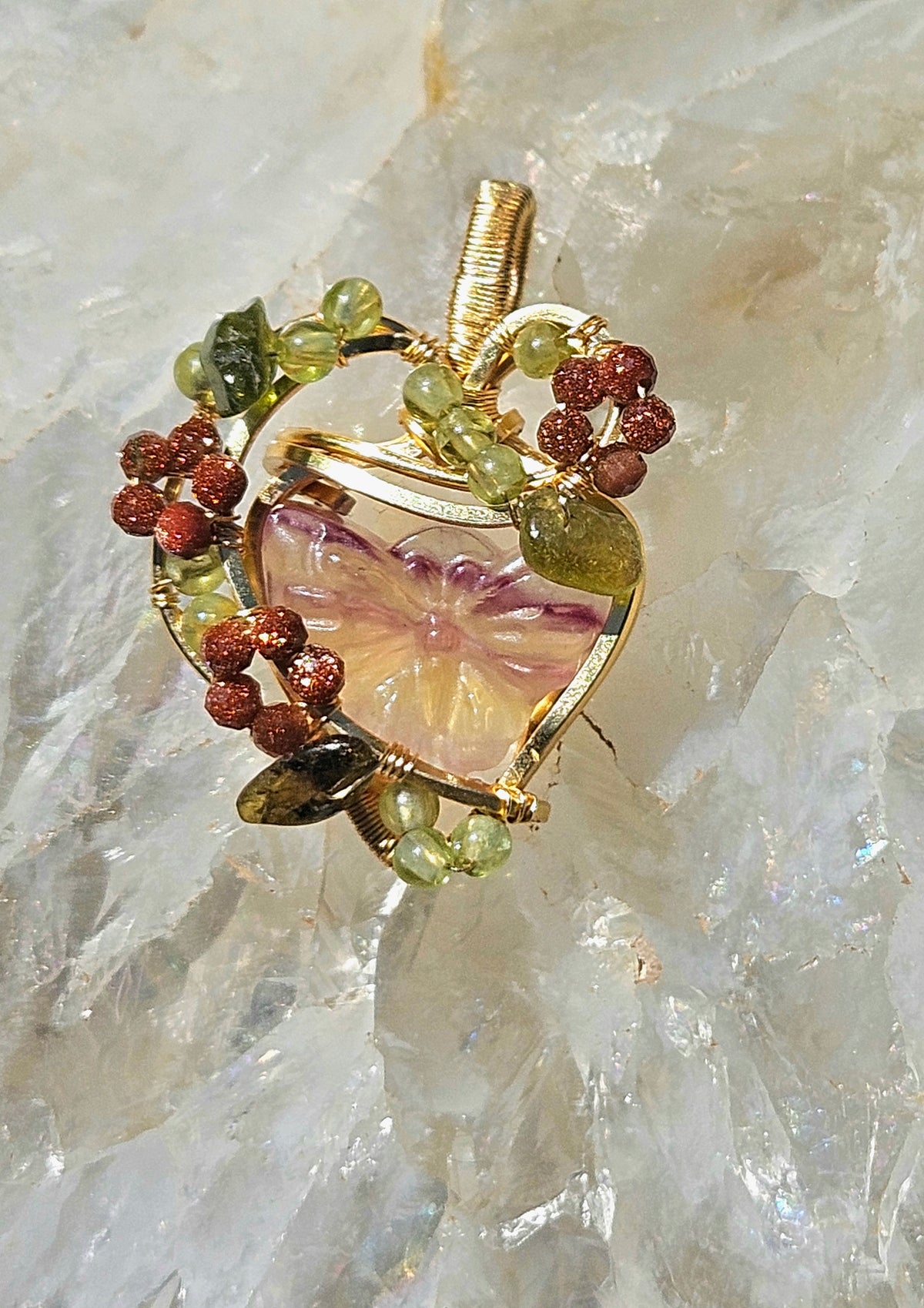 Overgrown Garden butterfly pendant