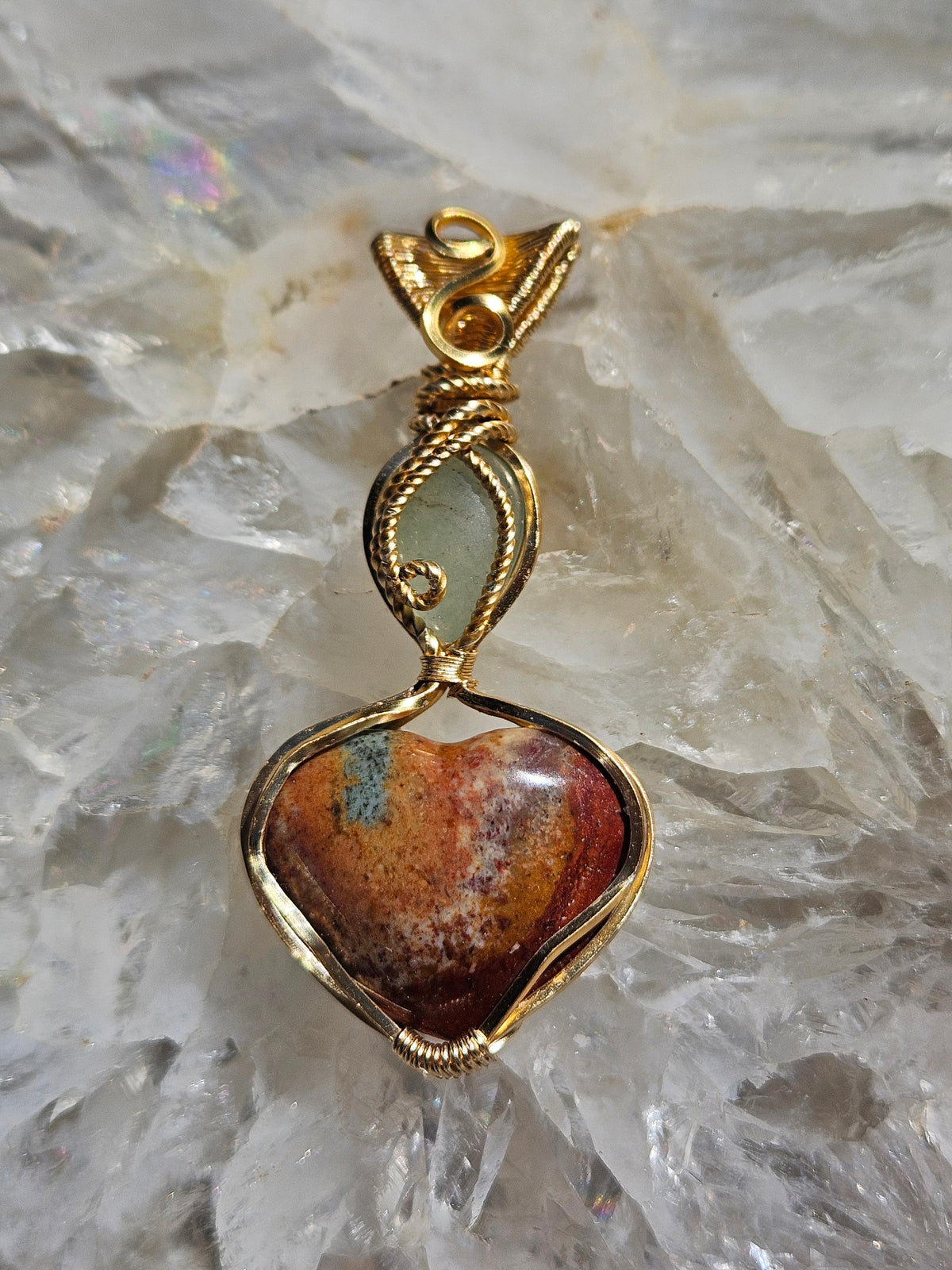 Jasper heart pendant