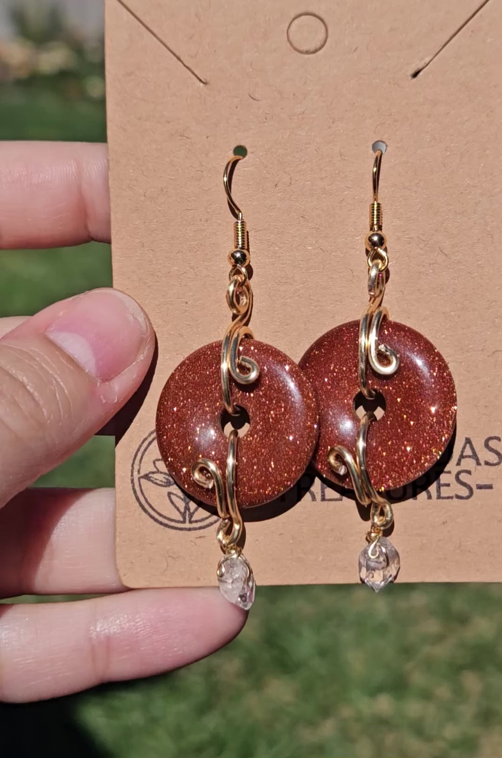 Goldstone earrings