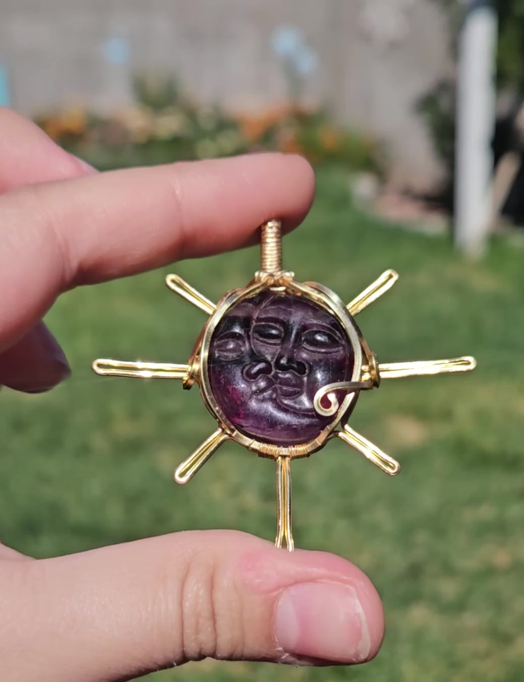 Sun and moon pendant