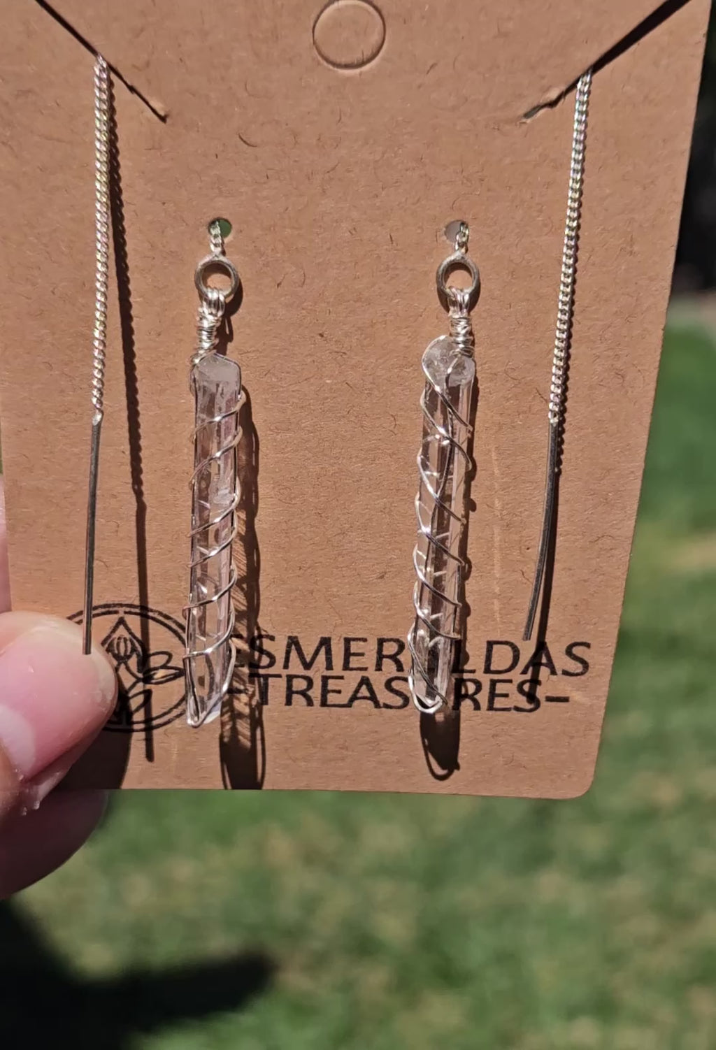 Singing quartz earrings