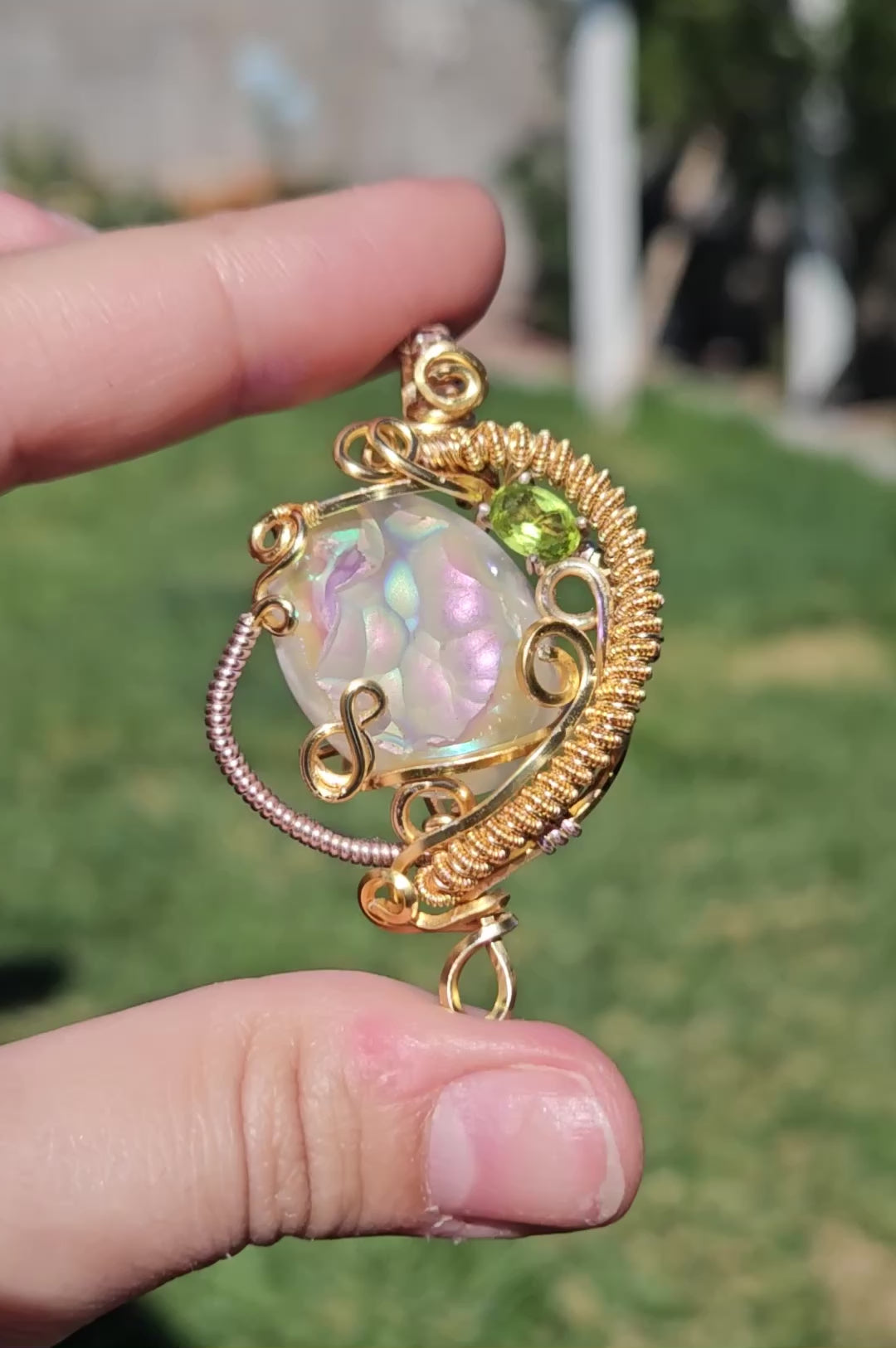 Angel aura agate pendant