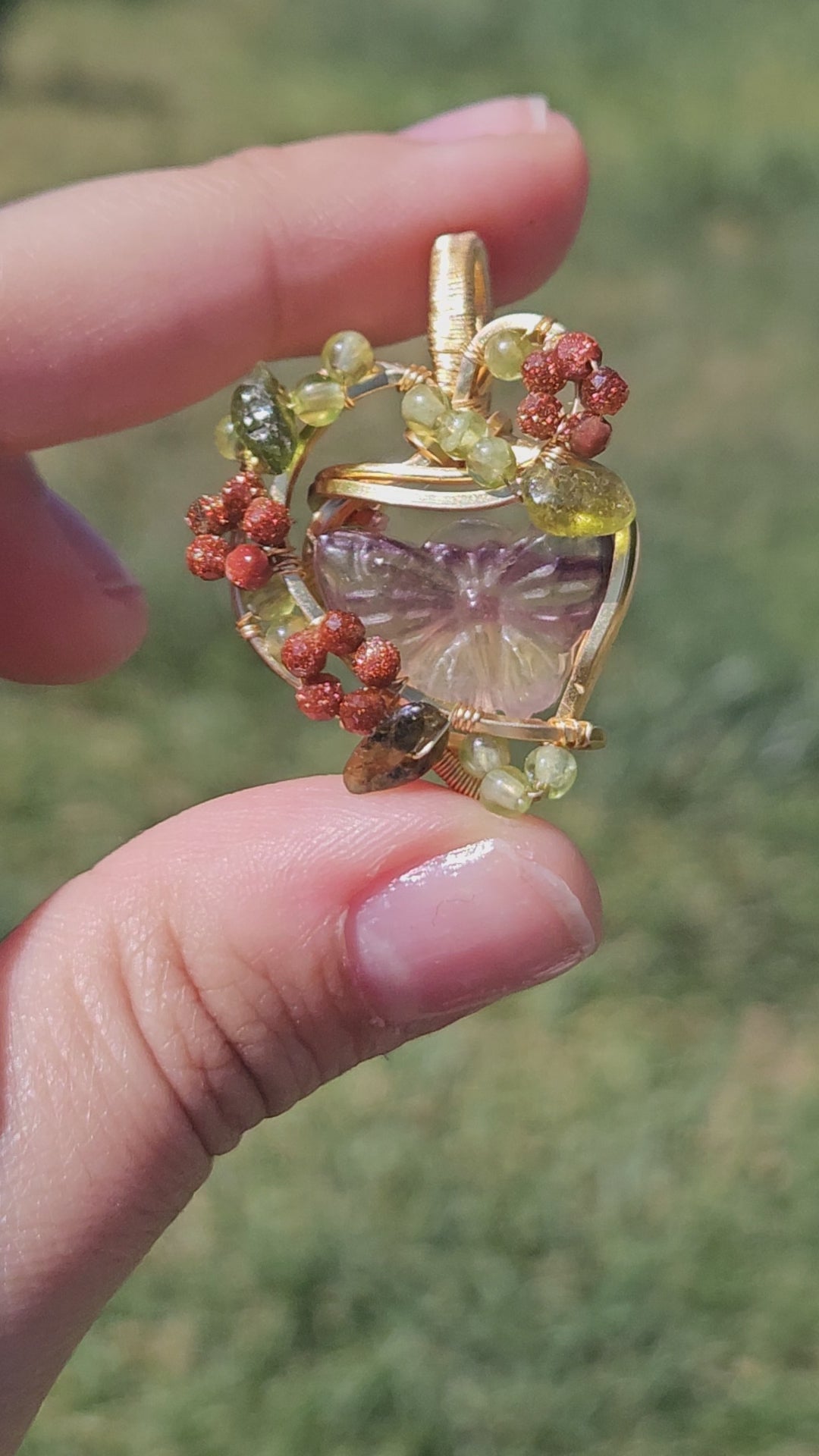 Overgrown Garden butterfly pendant