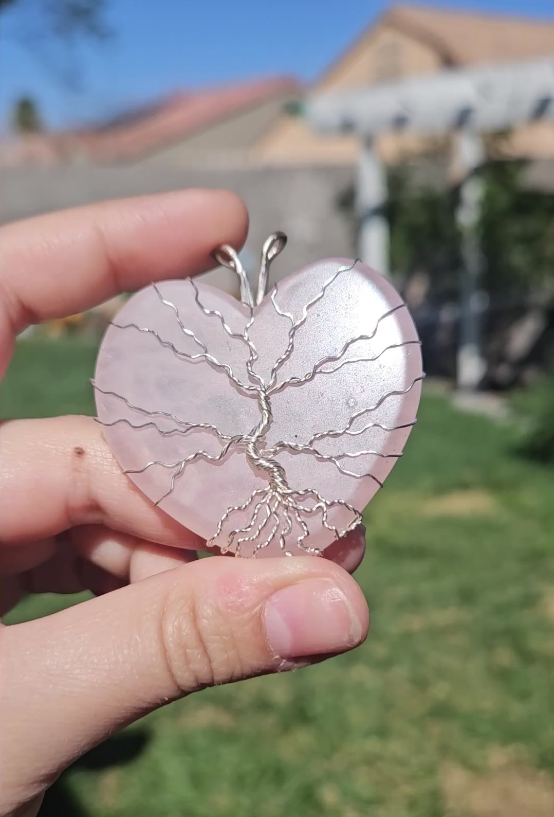 Rose quartz pendant